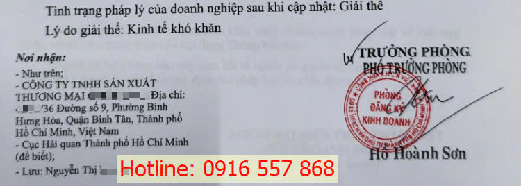 Hoàn tất giải thể công ty, Giải thể doanh nghiệp, Giải thể công ty TNHH, Giải thể Công ty Cổ phần, Giải thể DNTN