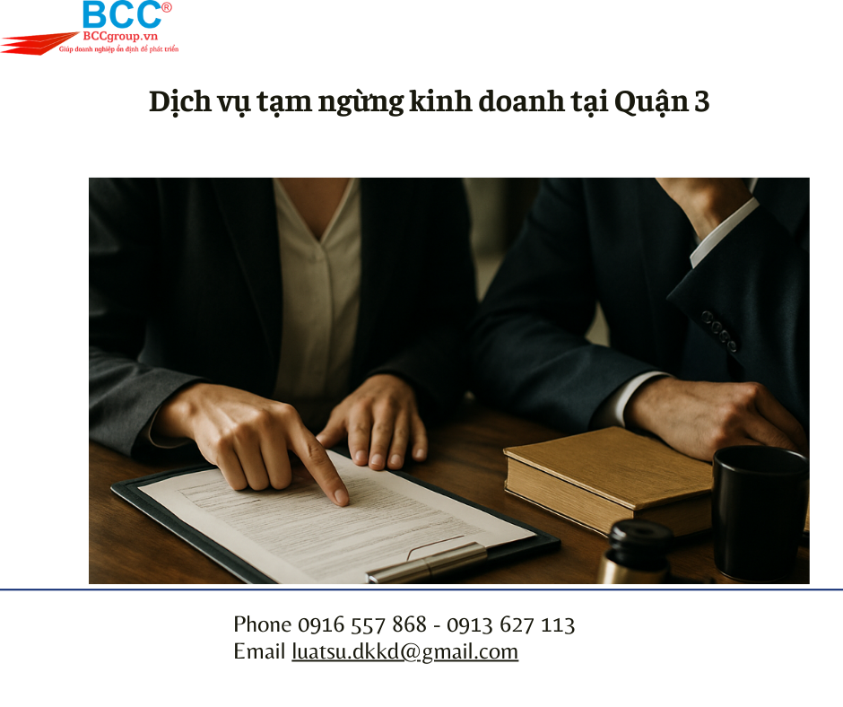 Dịch vụ tạm ngừng kinh doanh tại Quận 3