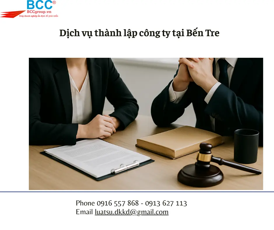 Dịch vụ thành lập công ty tại Bến Tre