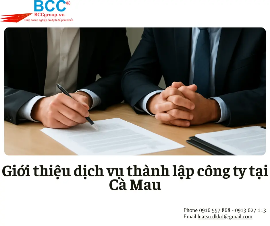 Dịch vụ thành lập công ty tại Cà Mau