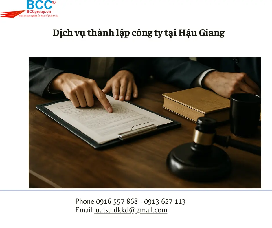 Dịch vụ thành lập công ty tại Hậu Giang