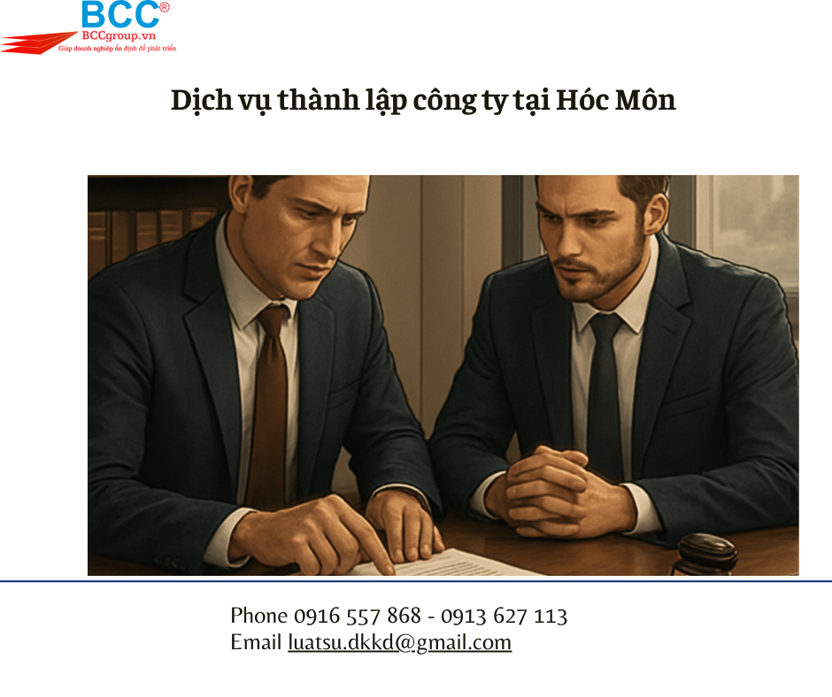 Dịch vụ thành lập công ty tại Hóc Môn