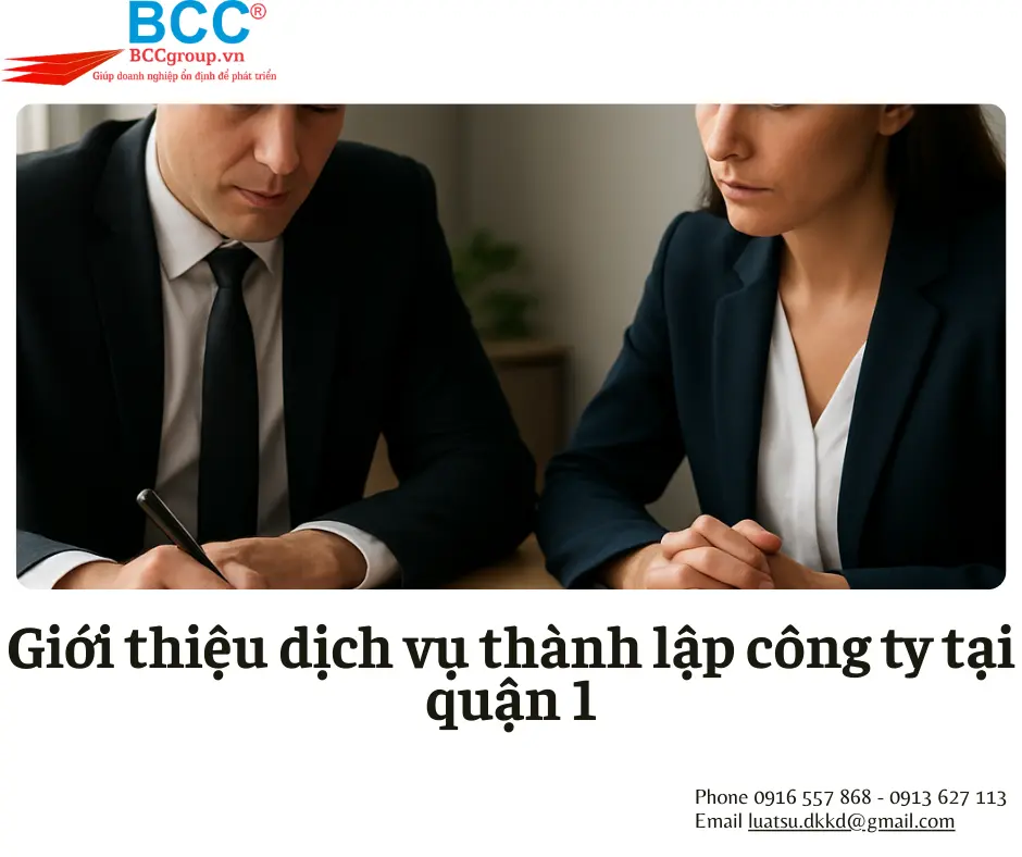 Dịch vụ Thành lập công ty tại Quận 1