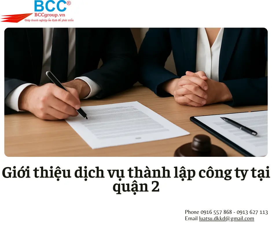 Dịch vụ Thành lập công ty tại Quận 2