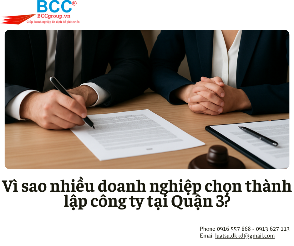 Dịch vụ Thành lập công ty tại Quận 3