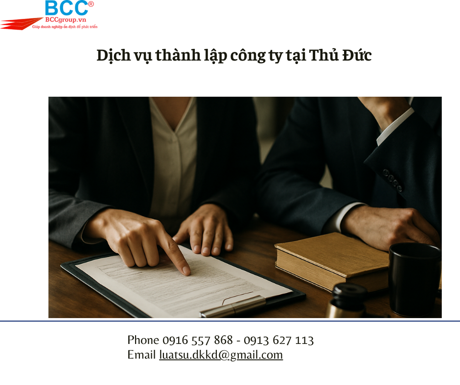 Dịch vụ thành lập công ty tại Thủ Đức