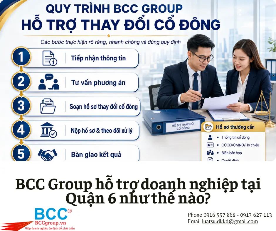 Dịch Vụ Thay Đổi Cổ Đông Tại Quận 6