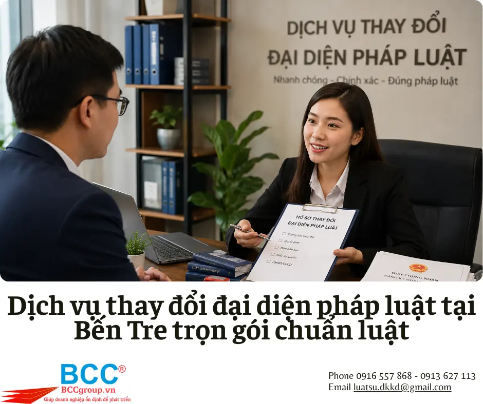 Dịch vụ thay đổi đại diện pháp luật tại Bến Tre