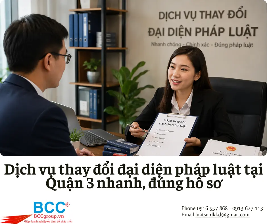 Dịch vụ thay đổi đại diện pháp luật tại Quận 3