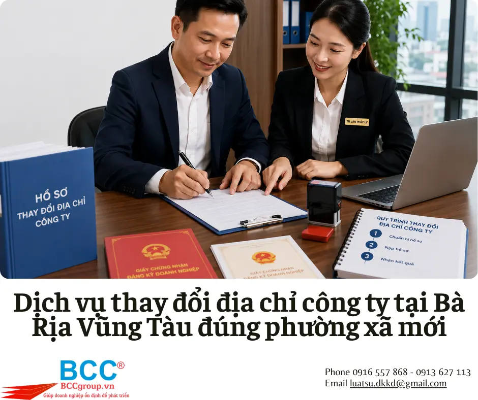 Dịch vụ thay đổi địa chỉ công ty tại Bà Rịa Vũng Tàu