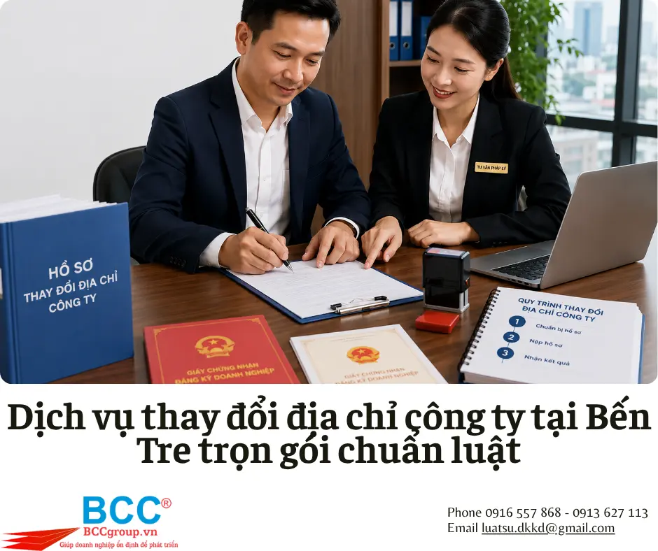 Dịch vụ thay đổi địa chỉ công ty tại Bến Tre