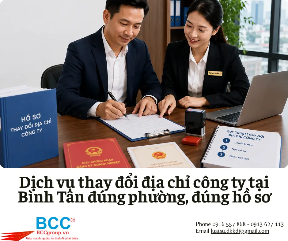 Dịch vụ thay đổi địa chỉ công ty tại Bình Tân