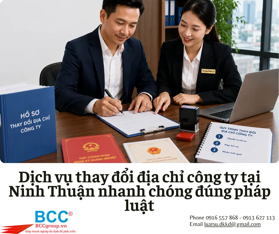 Dịch vụ thay đổi địa chỉ công ty tại Ninh Thuận