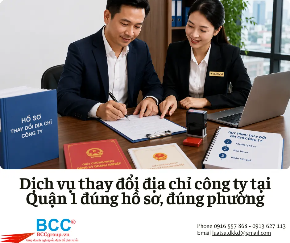 Dịch vụ thay đổi địa chỉ công ty tại Quận 1