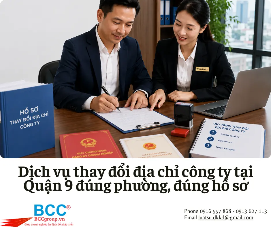 Dịch vụ thay đổi địa chỉ công ty tại Quận 9