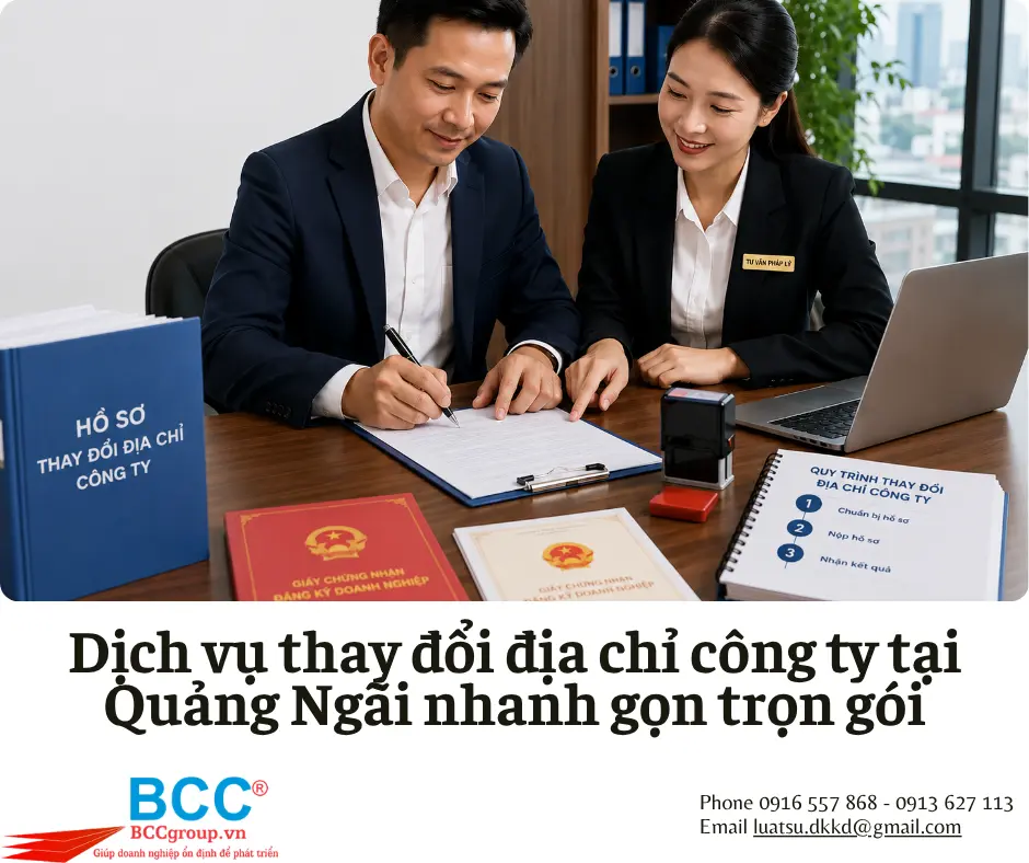 Dịch vụ thay đổi địa chỉ công ty tại Quảng Ngãi