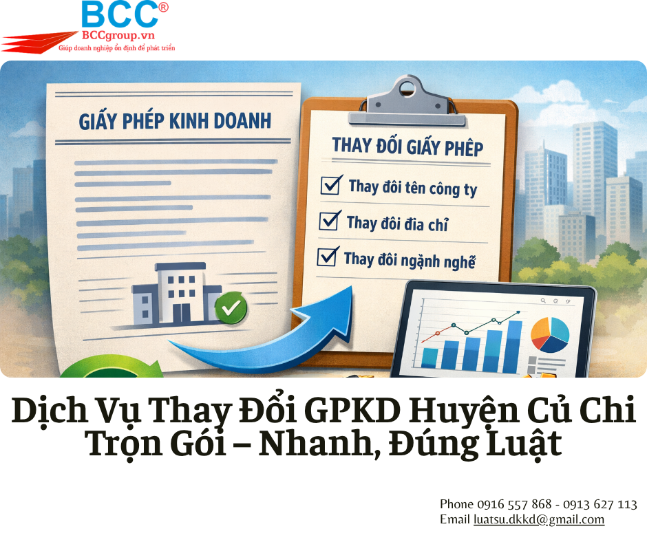 Dịch Vụ Thay Đổi Giấy Phép Kinh Doanh Huyện Củ Chi