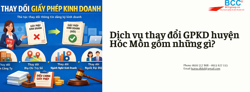 Dịch Vụ Thay Đổi Giấy Phép Kinh Doanh Huyện Hóc Môn