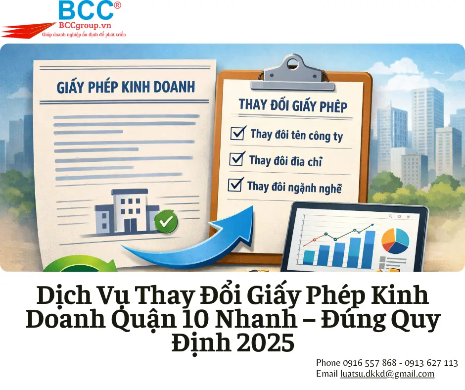 Dịch Vụ Thay Đổi Giấy Phép Kinh Doanh Quận 10
