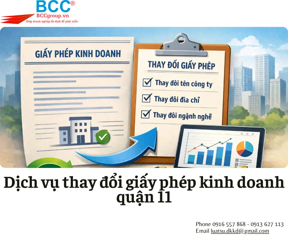 Dịch vụ thay đổi giấy phép kinh doanh quận 11