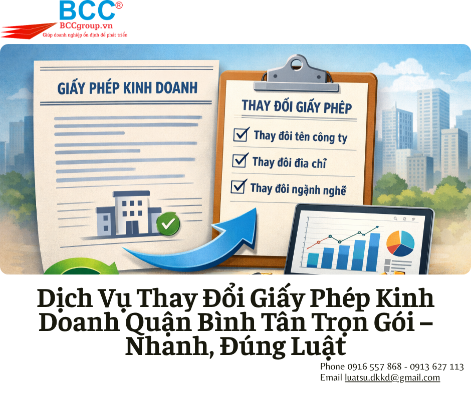 Dịch Vụ Thay Đổi Giấy Phép Kinh Doanh Quận Bình Tân