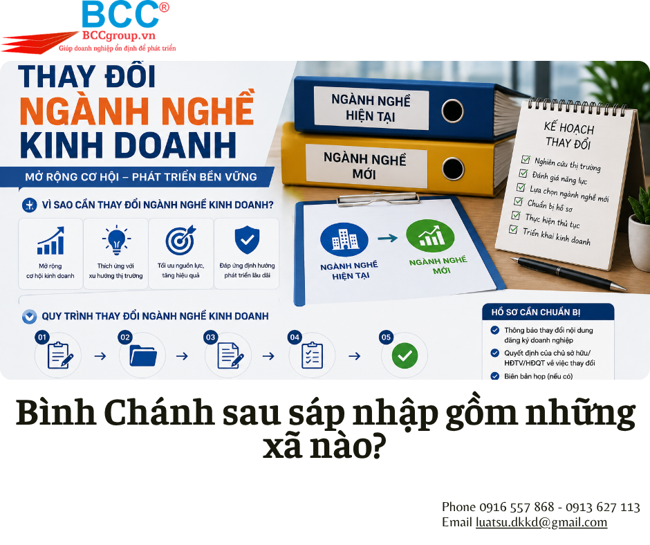 Dịch Vụ Thay Đổi Ngành Nghề Kinh Doanh Bình Chánh