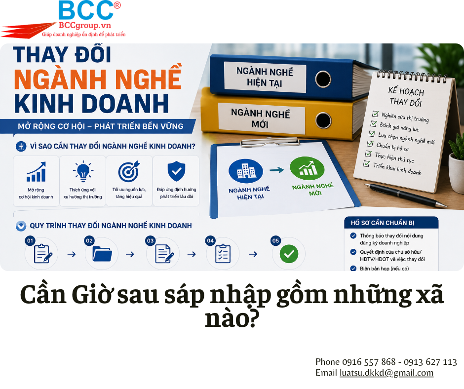 Dịch Vụ Thay Đổi Ngành Nghề Kinh Doanh Cần Giờ