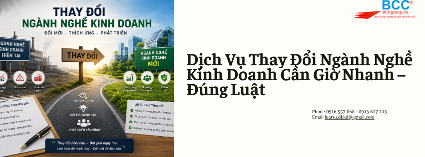 Dịch Vụ Thay Đổi Ngành Nghề Kinh Doanh Cần Giờ