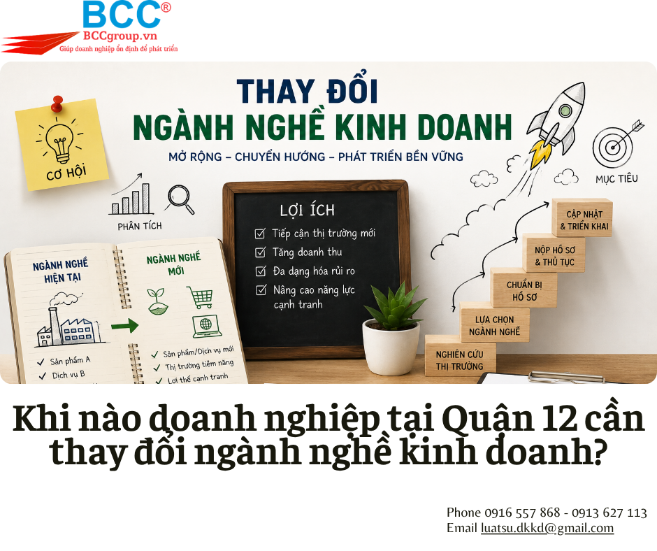 Dịch Vụ Thay Đổi Ngành Nghề Kinh Doanh Quận 12