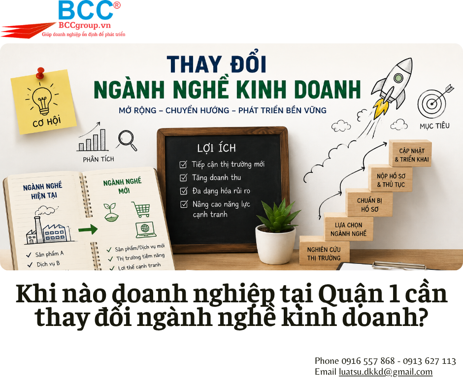 Dịch Vụ Thay Đổi Ngành Nghề Kinh Doanh Quận 1