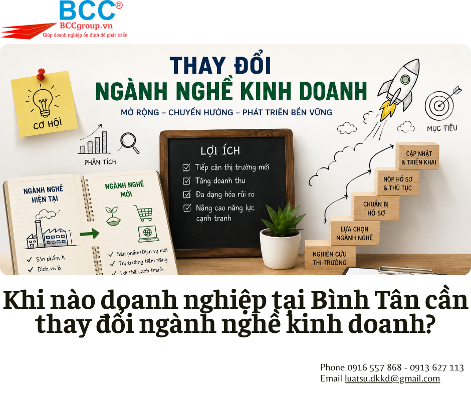 Dịch Vụ Thay Đổi Ngành Nghề Kinh Doanh Quận Bình Tân