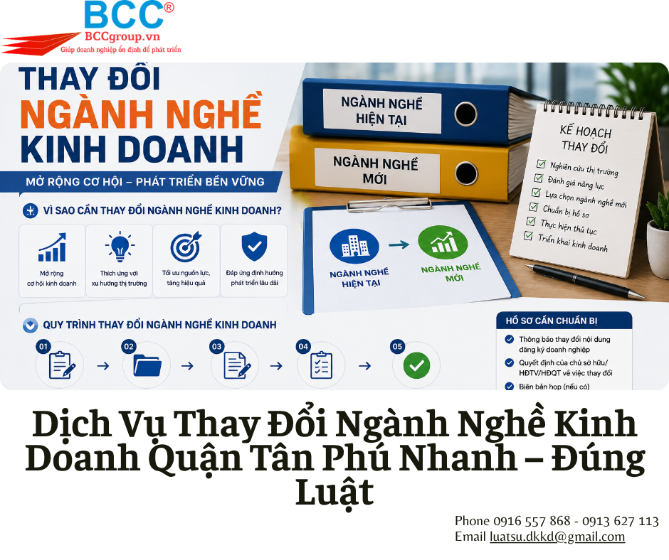 Dịch Vụ Thay Đổi Ngành Nghề Kinh Doanh Quận Tân Phú