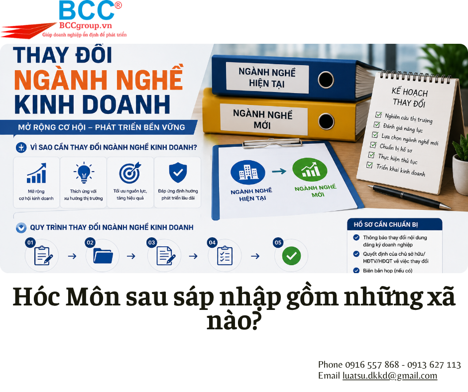 Dịch Vụ Thay Đổi Ngành Nghề Kinh Doanh tại Hóc Môn