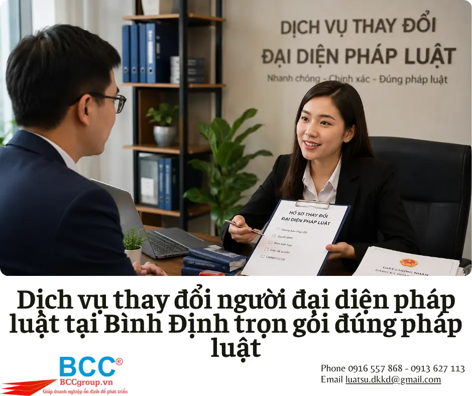 Dịch vụ thay đổi người đại diện pháp luật tại Bình Định