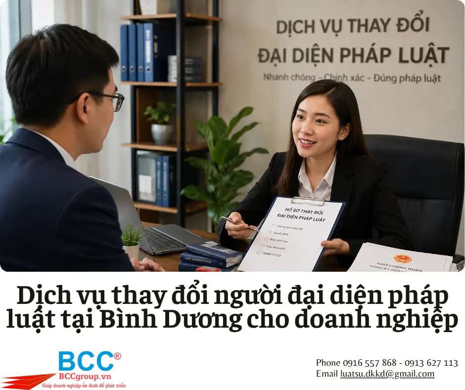 Dịch vụ thay đổi người đại diện pháp luật tại Bình Dương
