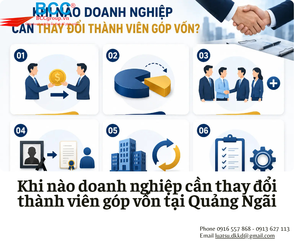 Dịch vụ thay đổi thành viên góp vốn tại Quảng Ngãi