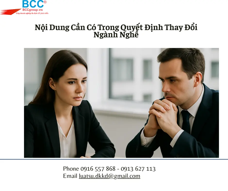 Quyết Định Thay Đổi Ngành Nghề Kinh Doanh