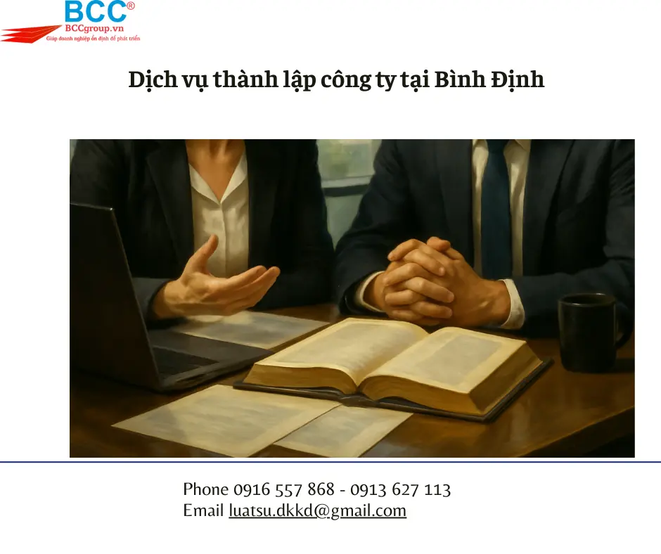 Dịch vụ thành lập công ty tại Bình Định