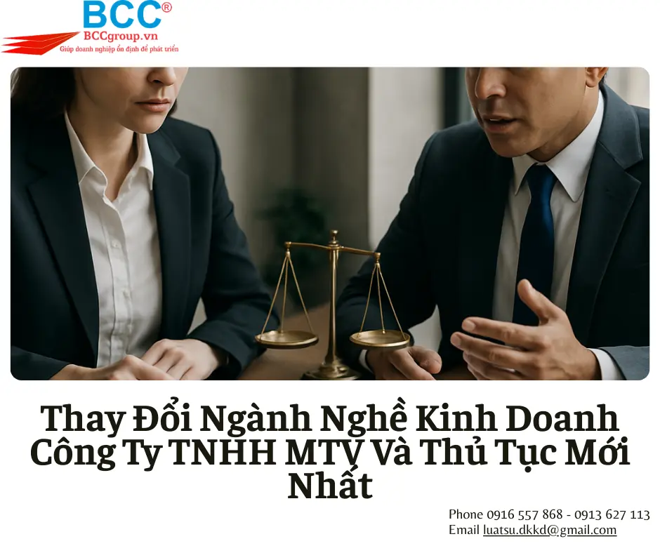 Thay Đổi Ngành Nghề Kinh Doanh Công Ty TNHH MTV