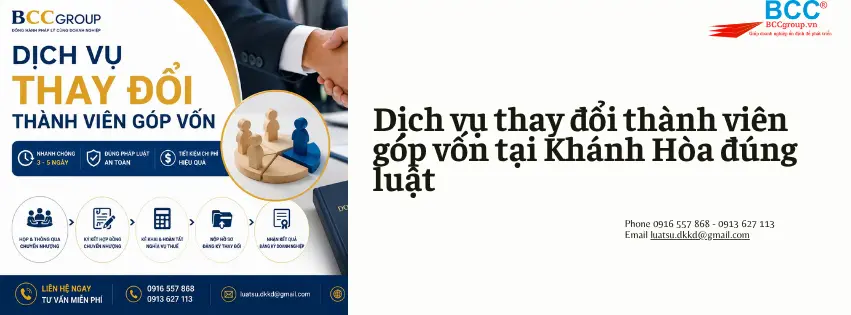 Thay đổi thành viên góp vốn tại Khánh Hòa