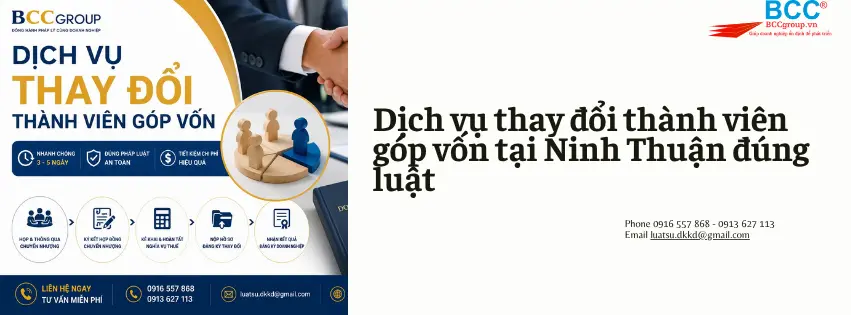 Thay đổi thành viên góp vốn tại Ninh Thuận