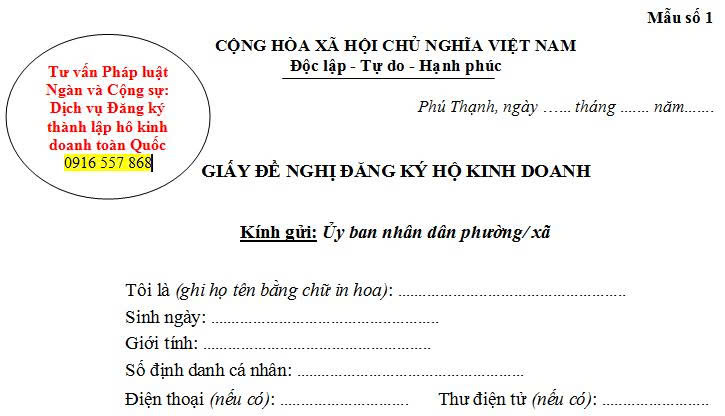 Thành lập hộ kinh doanh cá thể