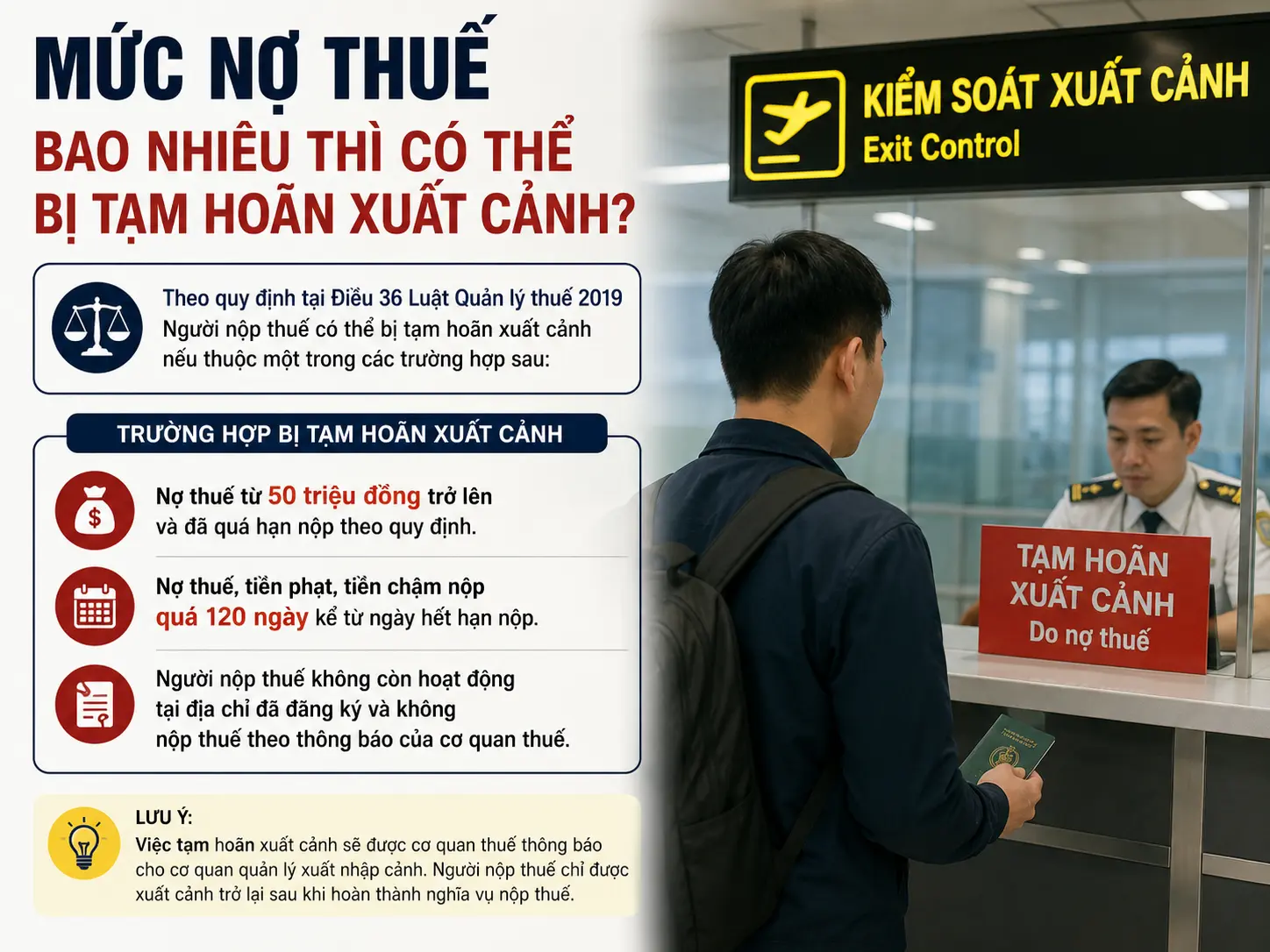 Cấm xuất cảnh nếu có quyết định cưỡng chế Thuế