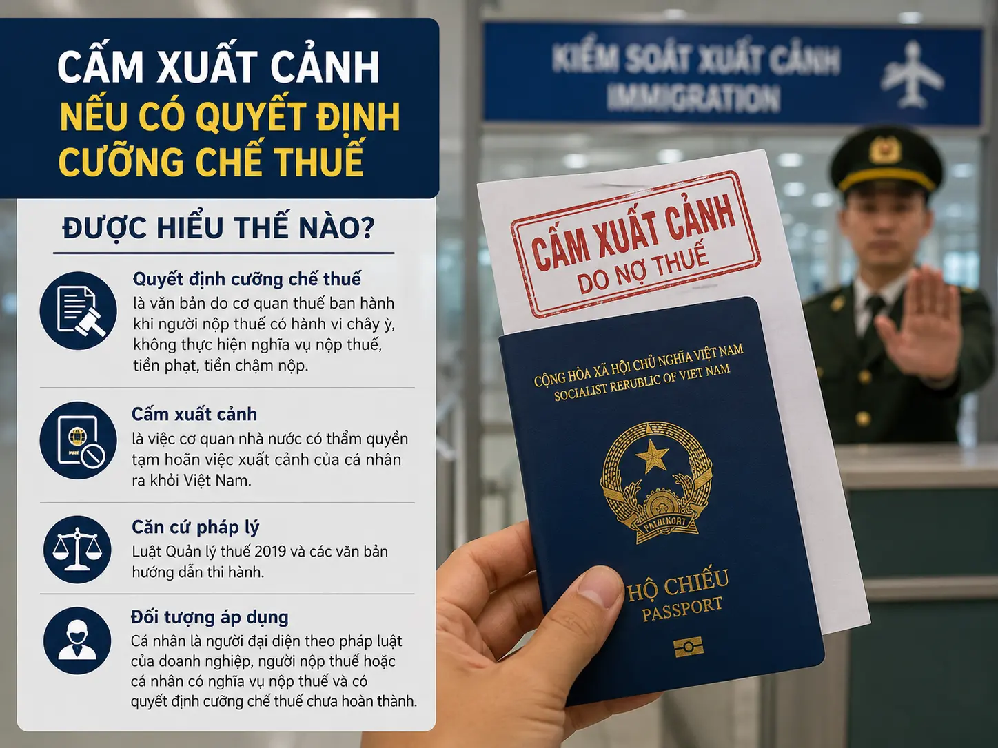 Cấm xuất cảnh nếu có quyết định cưỡng chế Thuế