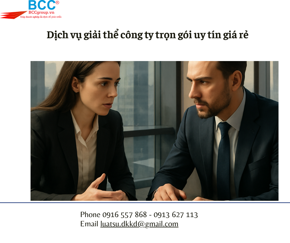 Dịch vụ giải thể công ty trọn gói uy tín giá rẻ