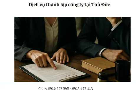 Dịch vụ thành lập công ty tại Thủ Đức