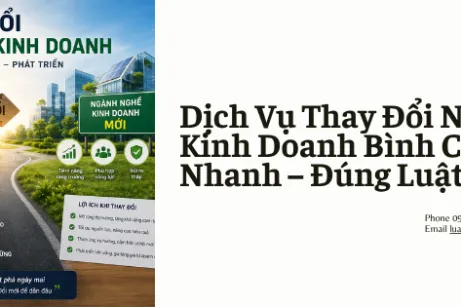 Dịch Vụ Thay Đổi Ngành Nghề Kinh Doanh Bình Chánh